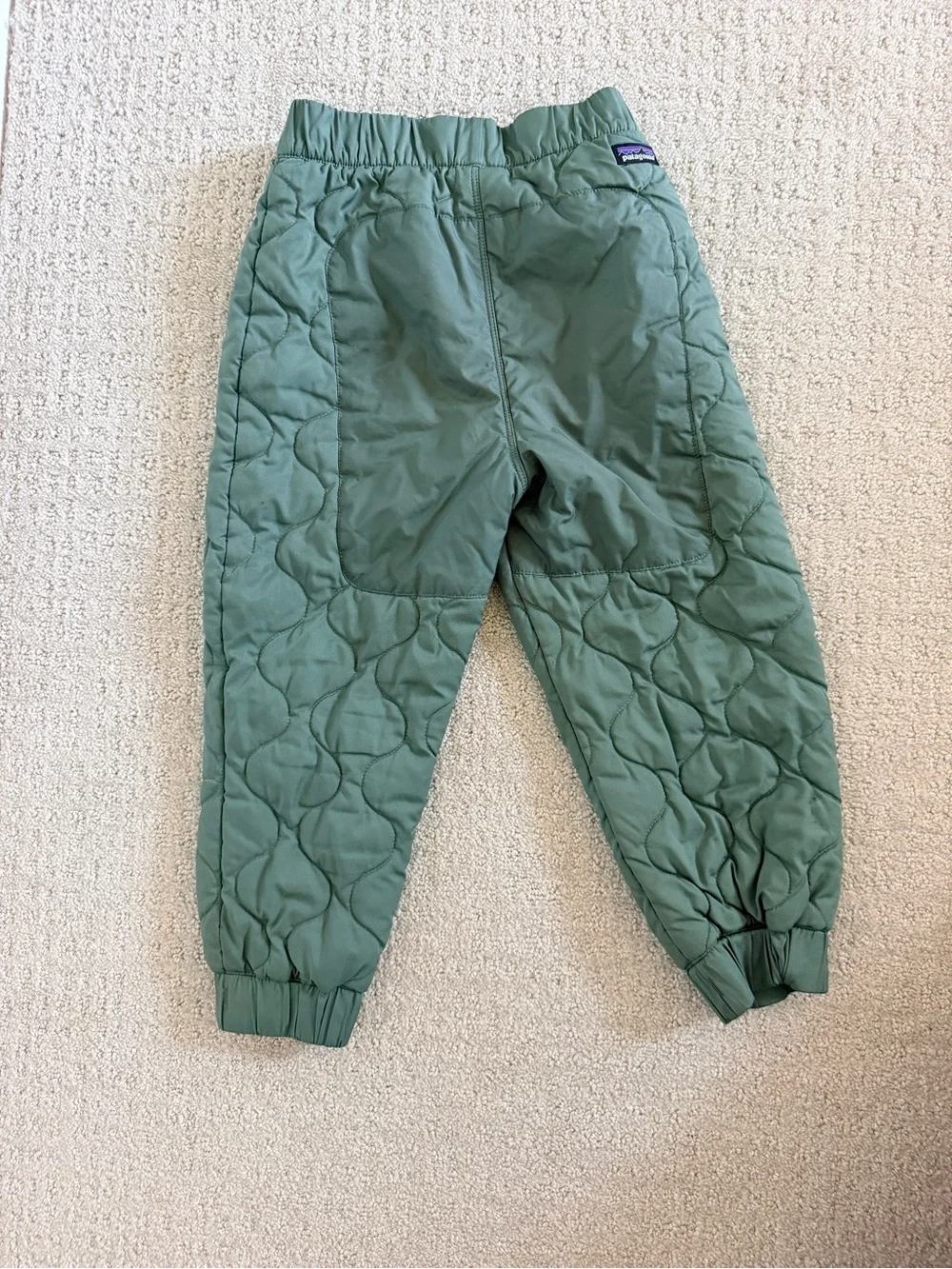 Patagonia Olive Green Quilted Kids Jacket and Snow Pants